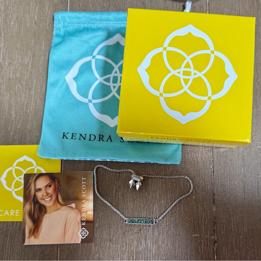 Kendra Scott Stan bracelet drusy green with silver